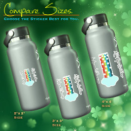 Adesivo Arco-íris sortudo com Folha de Autocolante Name