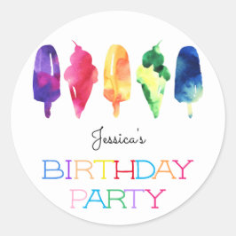 Adesivo Arco-Íris Sorvete Aquarela