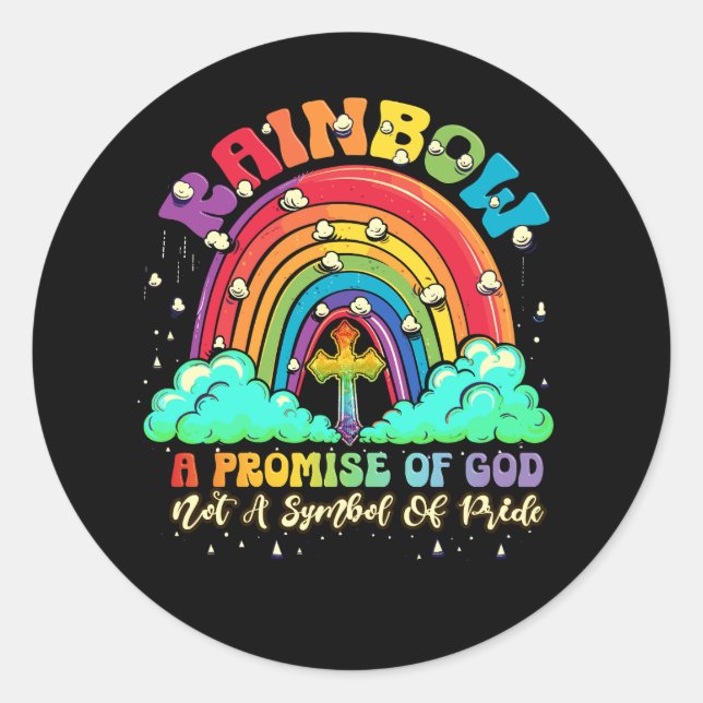 Adesivo Arco-Íris Uma Promessa De Deus Não Um Símbolo De O (Frente)