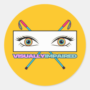 Adesivo arco-íris visuais com deficiência visual - fundo a