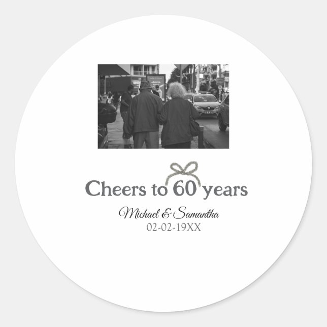 Adesivo arco ouro aplaude casamento de 60 anos (Frente)