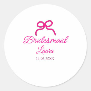Adesivo Arco PINK nome mínimo bridesmaid ano de presente
