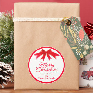 Adesivo Arco Pintado Vermelho de Natal Feito à Mão Com Amo