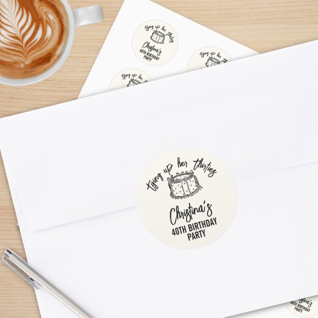 Adesivo Arco Preta Amarrando Seus Trinta aniversário de 40 (Criador carregado)