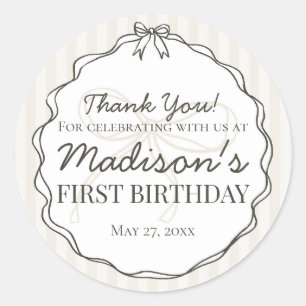 Adesivo Arco preto bege riscado favorito de aniversário