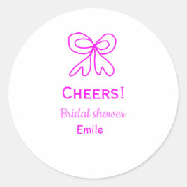 Adesivo Arco púrpura rosa para chá de noiva com nome 