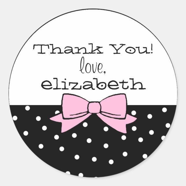 Adesivo Arco Rosa Bolinhas Obrigado (Frente)