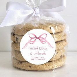 Adesivo Arco rosa-branca Chá-bebê -menina Obrigado