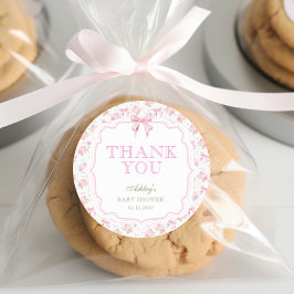 Adesivo Arco Rosa Chá de fraldas Garota Obrigado