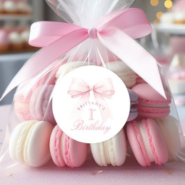 Adesivo Arco Rosa Coquette Primeiro Aniversário