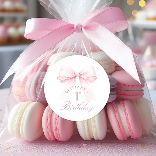 Adesivo Arco Rosa Coquette Primeiro Aniversário (Criador carregado)