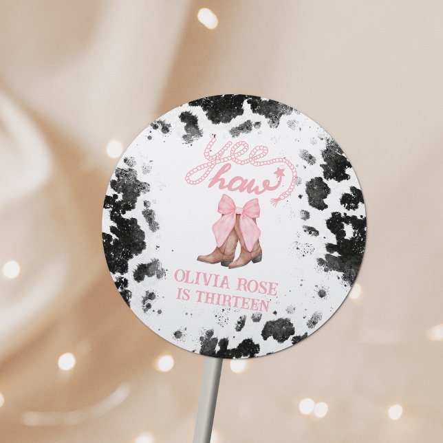 Adesivo Arco Rosa e Cowgirl Boots Coquette Western Birday (Criador carregado)