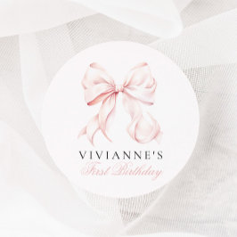 Adesivo Arco Rosa Primeiro Aniversário