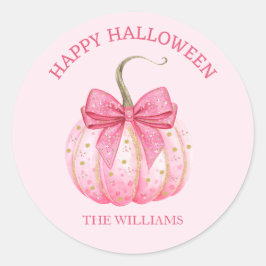 Adesivo Arco Rosa Pumpkin Feliz Halloween Personalizado