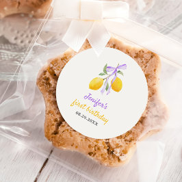 Adesivo Arco Roxo-Limão Primeira Festa de aniversário