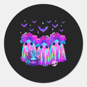 Adesivo Arco Tie Floral Halloween, três fantasmas colorido