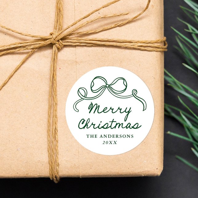 Adesivo Arco Verde Caprichoso Desenhado à Mão Feliz Natal (Criador carregado)