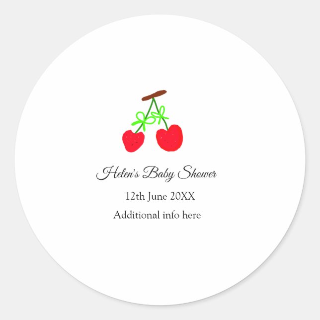 Adesivo arco verde-cereja adicionado nome chá de fraldas d (Frente)