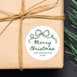 Adesivo Arco Verde Desenhado à Mão Caprichoso Feliz Natal