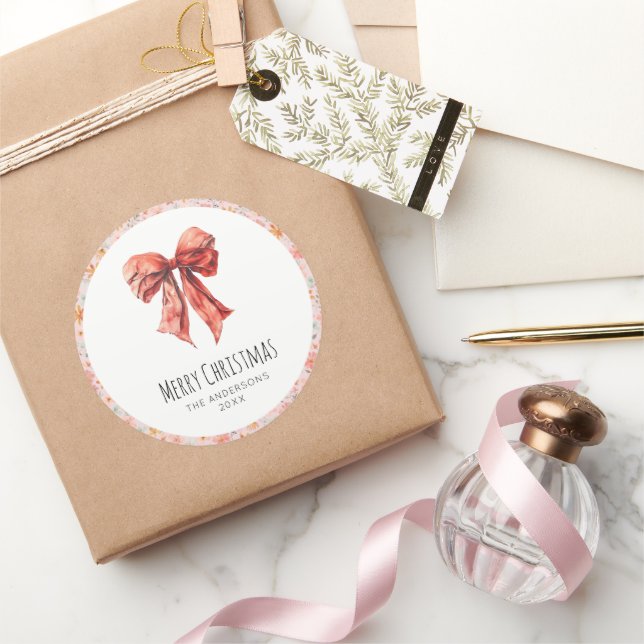 Adesivo Arco Vermelho Coquette Elegante Natal Floral (Presentear)