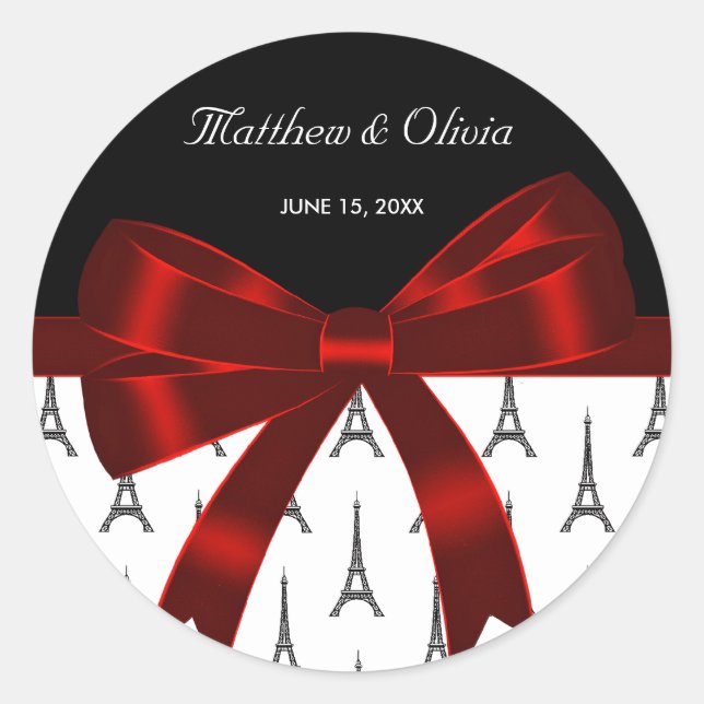 Adesivo Arco Vermelho de Torre Eiffel Vedante Favoritos (Frente)