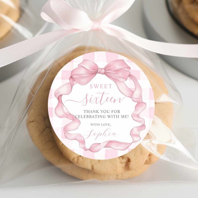 Adesivo Arcos bonito de fita cor-de-rosa Doce Dezesseis e  (Criador carregado)