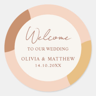 Adesivo Arcos Coloridos Boho Retro Bem-vindo Casamento