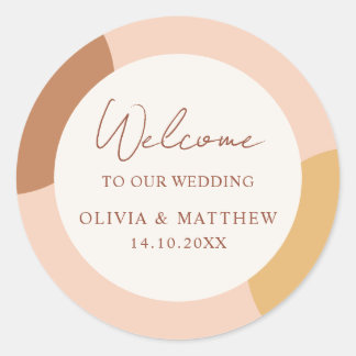 Adesivo Arcos Coloridos Boho Retro Bem-vindo Casamento