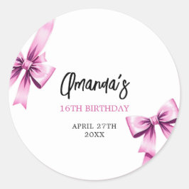 Adesivo Arcos Cor de Água Rosa Coquette Sweet 16 Aniversár