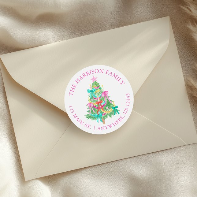 Adesivo Arcos de Coquetes de Aquarela Endereço da Árvore d (Criador carregado)