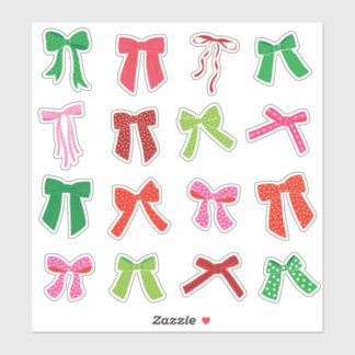 Adesivo Arcos de Natal bonitos, cor-de-rosa verde vermelho