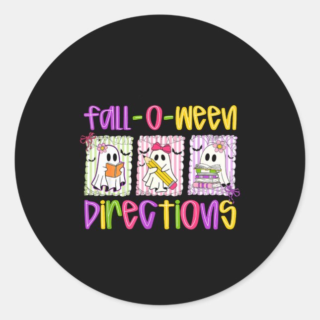 Adesivo Are You Fall-o-ween Directions Funny Teacher Hallo (Frente)