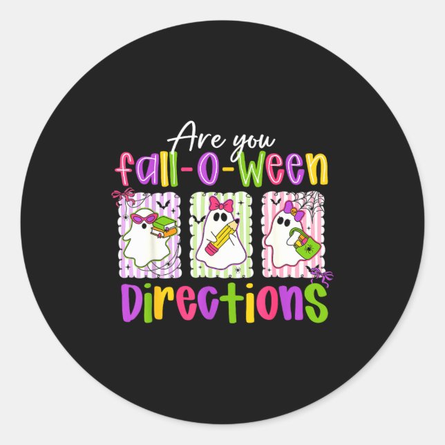 Adesivo Are You Fall-o-ween Directions Soky Cute Ghost Tea (Frente)