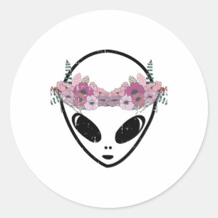 Adesivo Área 51 Flor Cabeça de Alienígena Calça Fácil de M