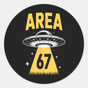 Adesivo Área 67 Tema Espaçonave Ovni Engraçado 6 7 Alien