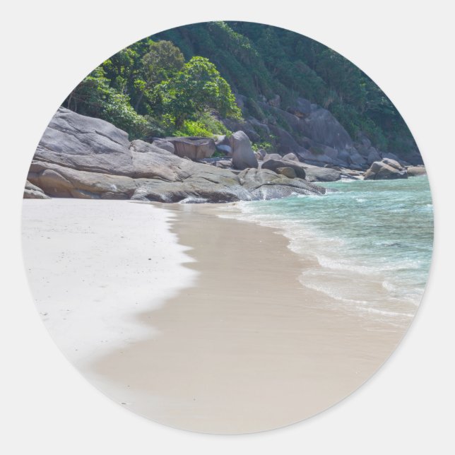 Adesivo Areia branca semelhante e mar azul-turquesa (Frente)