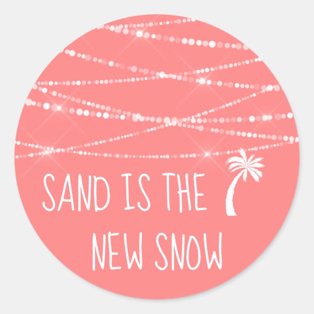 Adesivo Areia é a nova árvore tropical de palma da neve |  (Frente)