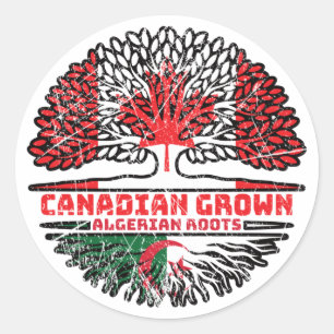 Adesivo Argélia Argelina Canadense Tree Roots Flag