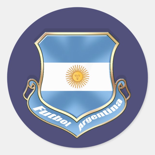 Adesivo Argentina fã futebol escudo de futebol crachá embl (Frente)