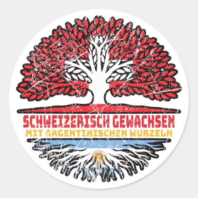 Adesivo Argentinisch Schweizer Schweiz Baum (Frente)