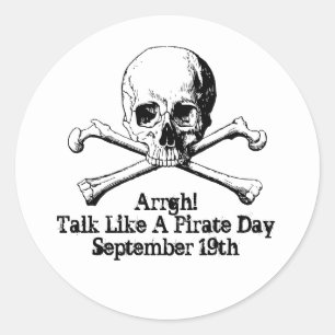 Adesivo Argh! Falar como um Dia Pirata