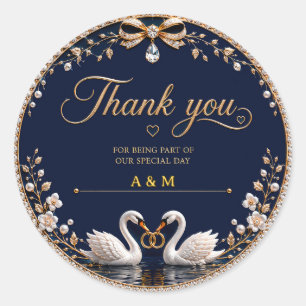 Adesivo Argolas de Noivado Golden Swan Celebração de Monog