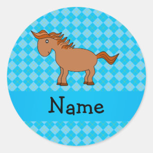 Adesivo Argyle conhecido personalizado do azul do cavalo