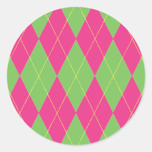 Adesivo Argyle cor-de-rosa & verde
