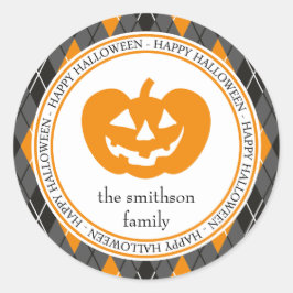 Adesivo Argyle Happy Halloween Jack O Lanterna Black/Orang