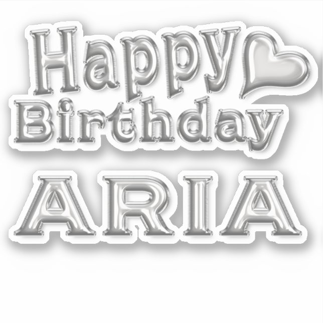 Adesivo Aria Happy Birthday silver Aufkleber Sticker (Frente)