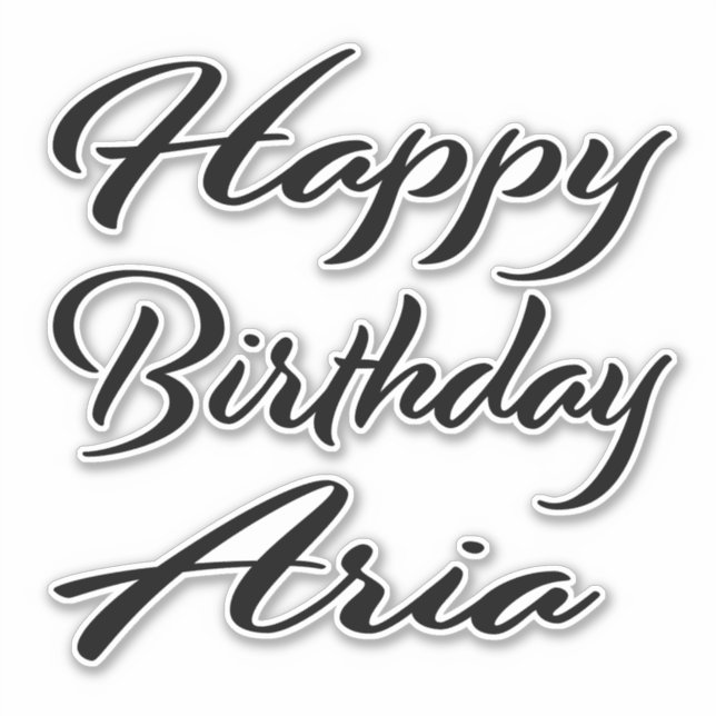 Adesivo Aria Name Vorname black Sticker Geburtstag (Frente)