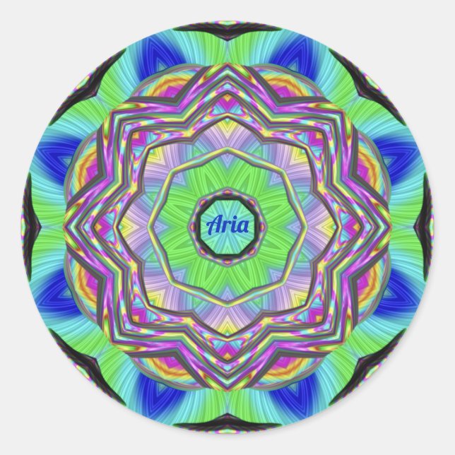 Adesivo ARIA WOW! Azul Lilado Verde bonito - Rosa ~ (Frente)