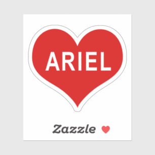 Adesivo ARIEL NAME Red Love Heart Vinyl Sticker