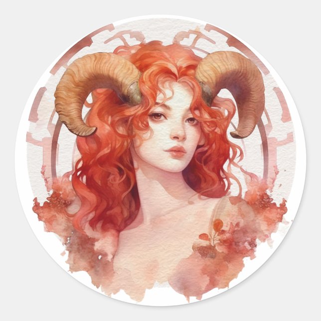 Adesivo Aries Classic Round Stickers (Frente)